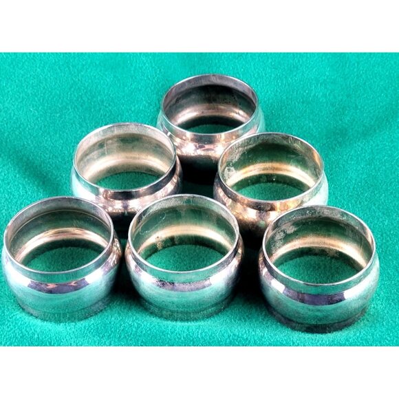 Silver Plated Napkin Rings Set of 6 Gorgeous Table Decorations JH1403 - Picture 2 of 3
